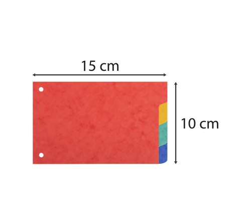 Intercalaires pour fiches bristol carte lustrée 225g/m2 4 positions - 100x150mm