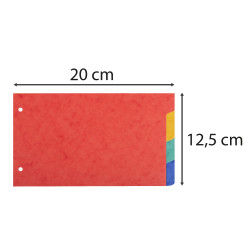 Intercalaires pour fiches bristol en carte lustrée 225g/m2 4 positions - 125x200mm