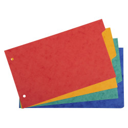 Intercalaires pour fiches bristol en carte lustrée 225g/m2 4 positions - 125x200mm