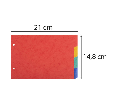 Intercalaires pour fiches bristol carte lustrée 225g/m2 4 positions - A5 148x210mm