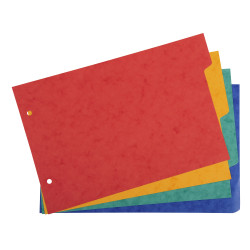 Intercalaires pour fiches bristol carte lustrée 225g/m2 4 positions - A5 148x210mm