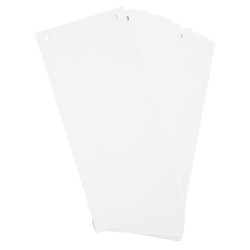 Paquet 100 fiches intercalaires horizontales unies perforées - 105x240mm