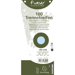 Paquet 100 fiches intercalaires trapézoïdales unies perforées Forever - 105x240mm