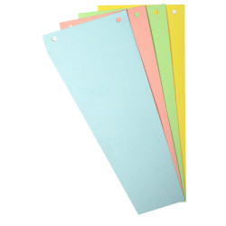 Paquet 100 fiches intercalaires trapézoïdales unies perforées Forever - 105x240mm