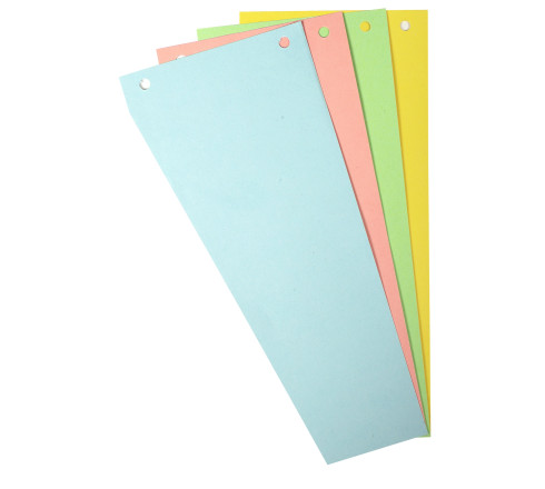 Paquet 100 fiches intercalaires trapézoïdales unies perforées Forever - 105x240mm