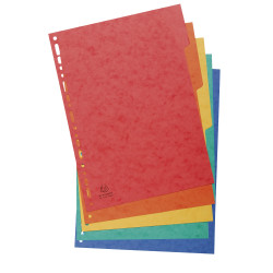 Intercalaires carte lustrée 225g 5 positions - A4