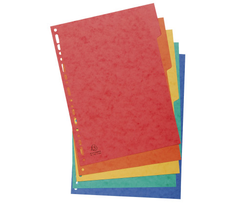 Intercalaires carte lustrée 225g 5 positions - A4