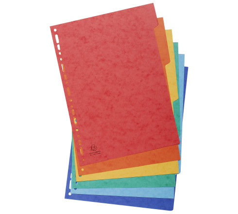 Intercalaires carte lustrée 225g 6 positions - A4