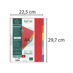 Intercalaires carte lustrée 225g 6 positions - A4