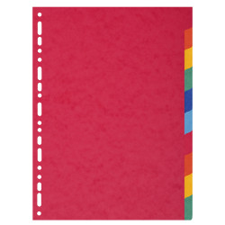 Intercalaires carte lustrée 225g 10 positions - A4