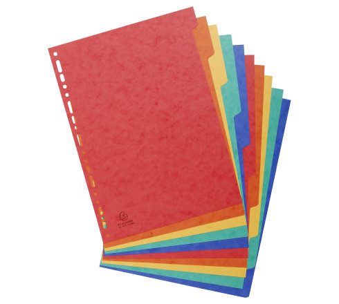 Intercalaires carte lustrée 225g 10 positions - A4