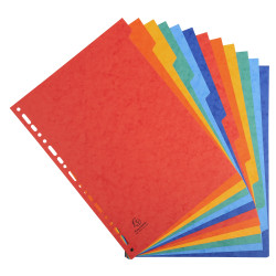 Intercalaires carte lustrée 225g 12 positions - A4
