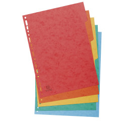 Intercalaires en véritable carte lustrée souple 225g/m2 FSC® avec 5 onglets neutres