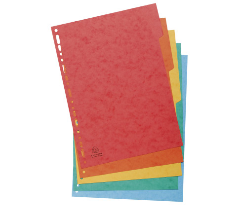 Intercalaires en véritable carte lustrée souple 225g/m2 FSC® avec 5 onglets neutres