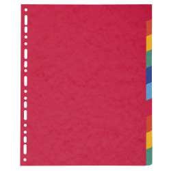 Intercalaires en véritable carte lustrée souple 225g/m2 FSC® avec 10 onglets neutres