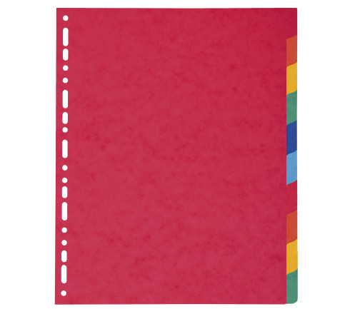 Intercalaires en véritable carte lustrée souple 225g/m2 FSC® avec 10 onglets neutres