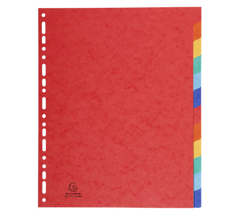 Intercalaires en véritable carte lustrée souple 225g/m2 FSC® avec 12 onglets neutres