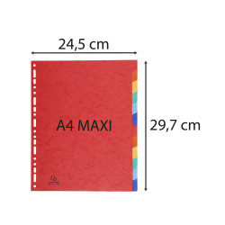 Intercalaires en véritable carte lustrée souple 225g/m2 FSC® avec 12 onglets neutres