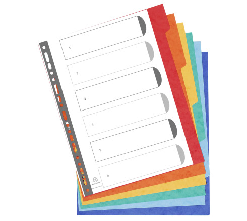 Intercalaires carte lustrée 400g 6 positions - A4 maxi