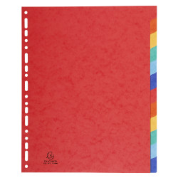 Intercalaires carte lustrée 400g 12 positions - A4 maxi