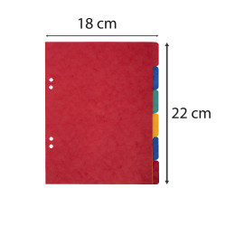 Intercalaires carte lustrée 225g 6 positions - format écolier 17x22cm