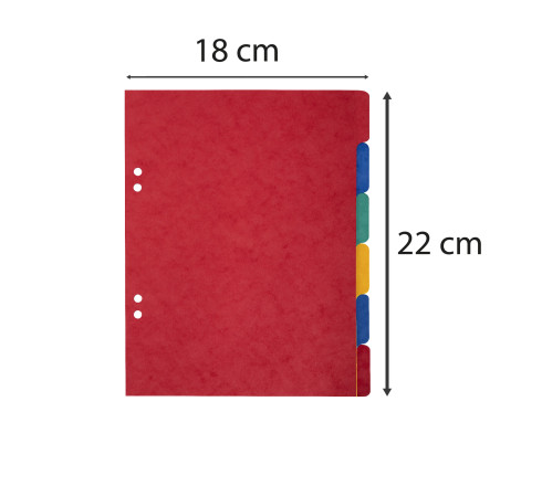 Intercalaires carte lustrée 225g 6 positions - format écolier 17x22cm