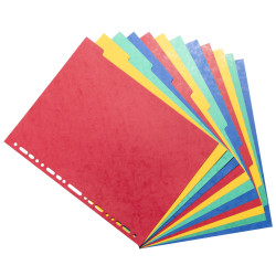 Intercalaires carte lustrée 225g 12 positions - format 24x32cm