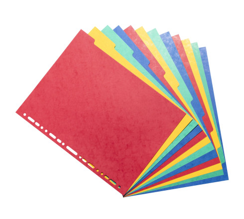 Intercalaires carte lustrée 225g 12 positions - format 24x32cm