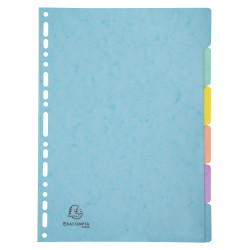 Intercalaires carte lustrée 400g/m2 Aquarel 6 positions - A4