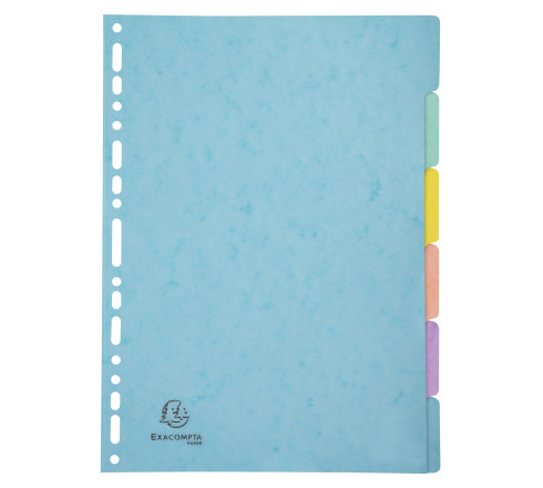Intercalaires carte lustrée 400g/m2 Aquarel 6 positions - A4