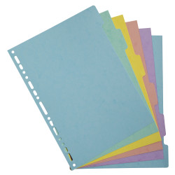 Intercalaires carte lustrée 400g/m2 Aquarel 6 positions - A4
