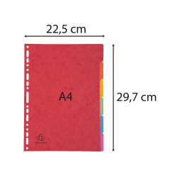 Intercalaires carte lustrée 400g 6 positions - A4