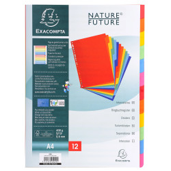 Intercalaires carte lustrée 400g 12 positions - A4