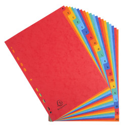 Intercalaires carte lustrée avec onglets imprimés alphabétiques 20 positions AZ - A4
