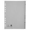 Intercalaires imprimés alphabétiques PP recyclé gris A-Z (alphabet allemand) - 20 positions - A4