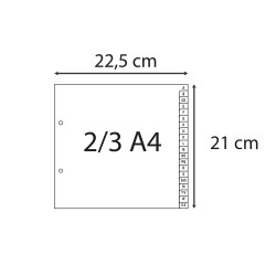 Intercalaires imprimés alphabétiques PP recyclé gris A-Z (alphabet allemand) - 20 positions - 2/3 A4