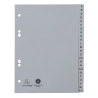 Intercalaires imprimés alphabétiques PP recyclé gris A-Z (alphabet allemand) - 24 positions - A5