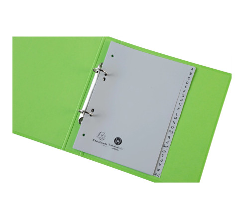 Intercalaires imprimés alphabétiques PP recyclé gris A-Z (alphabet allemand) - 24 positions - A5