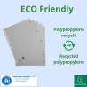 Intercalaires imprimés numériques PP gris recyclé - 5 positions - A4