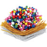 Pack économique chenilles, pompons metallique coloris assortis