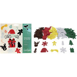 Sachet de 150 formes de Noël en feutrine adhésives