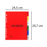 Intercalaires imprimés numériques polypropylène 12/100e - 6 positions - A4 Maxi