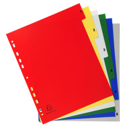 Intercalaires imprimés numériques polypropylène 12/100e - 6 positions - A4 Maxi