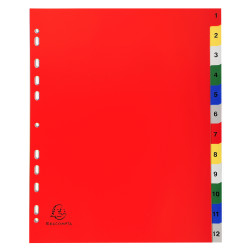 Intercalaires imprimés numériques polypropylène 12/100e - 12 positions - A4 Maxi