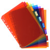 Intercalaires PP transparent couleurs avec porte étiquette A4 8 positions