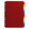 Intercalaires PP transparent couleurs avec porte étiquette A4 12 positions