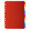 Intercalaires PP transparent couleurs avec porte étiquette A4 12 positions