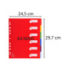 Intercalaires polypropylène opaque semi rigide 6 positions - A4 maxi