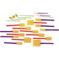 Sachet de 25 pinceaux mousse assortis