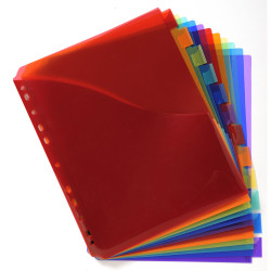 Intercalaires avec pochette polypropylène 12 positions - A4 maxi